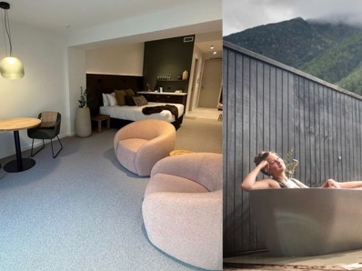 thermal tranquillity suite with outdoor geothermal private bath and lounge